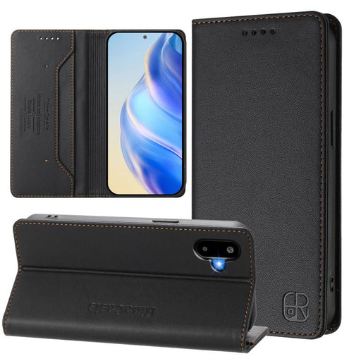 For Samsung Galaxy M06 5G / F06 5G RC01 Dual-Folded Magnetic Suction RFID Leather Phone Case(Black)