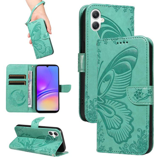For Samsung Galaxy A06 5G / 4G Swallowtail Butterfly Embossed Leather Phone Case(Green)