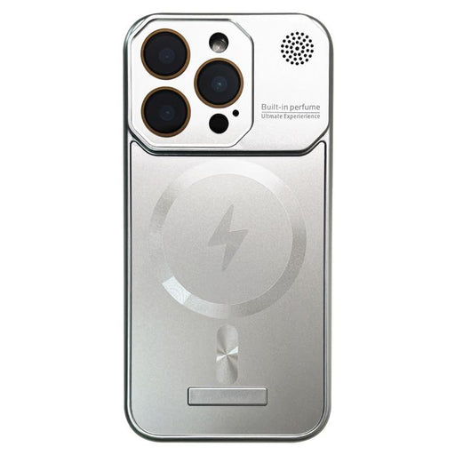 For iPhone 16 Pro Max Frameless Aromatherapy MagSafe Magnetic PC Phone Case(Titanium Silver) - BaskiFit