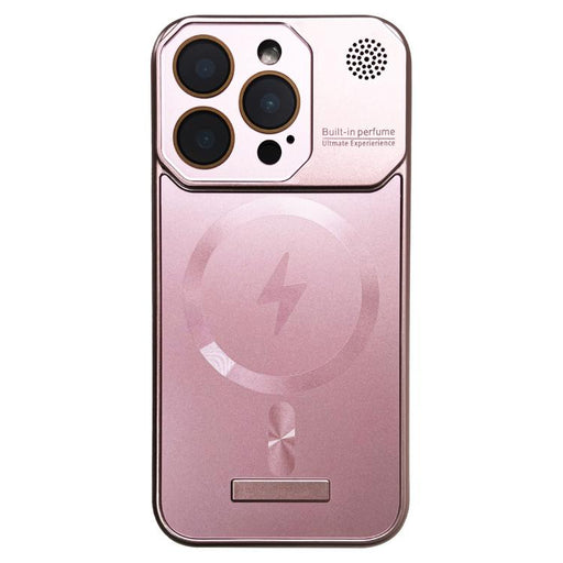 For iPhone 16 Pro Max Frameless Aromatherapy MagSafe Magnetic PC Phone Case(Rose Gold) - BaskiFit