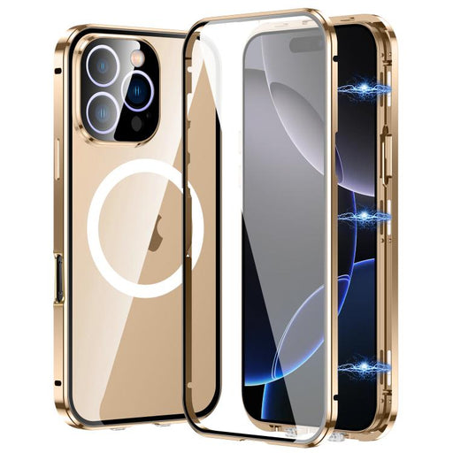 For iPhone 16 Pro Max 360 Full Body Magnetic Frosted MagSafe Phone Case(Desert Gold) - BaskiFit