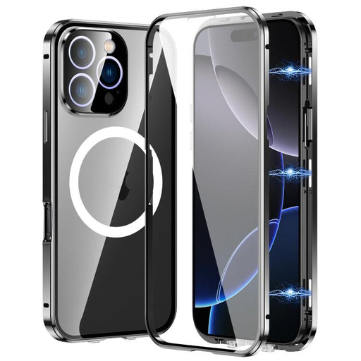 For iPhone 16 Pro Max 360 Full Body Magnetic Frosted MagSafe Phone Case(Black) - BaskiFit