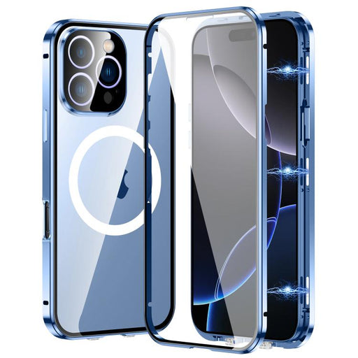 For iPhone 16 Pro Max 360 Full Body Magnetic Frosted MagSafe Phone Case(Sierra Blue) - BaskiFit