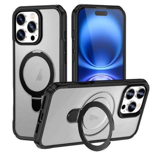 For iPhone 16 Pro Max Skin Feel Magnetic Holder MagSafe Phone Case(Frosted) - BaskiFit