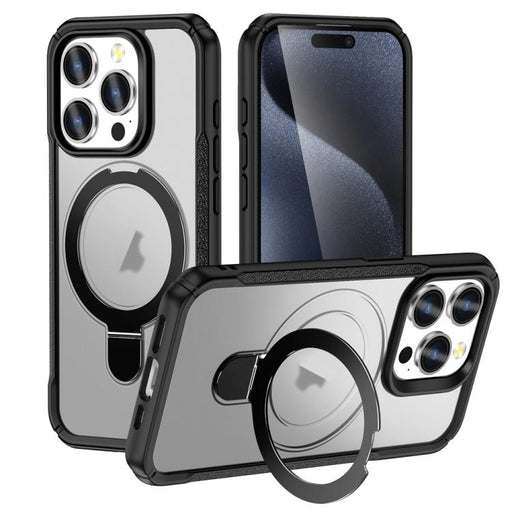 For iPhone 15 Pro Skin Feel Magnetic Holder MagSafe Phone Case(Frosted) - BaskiFit