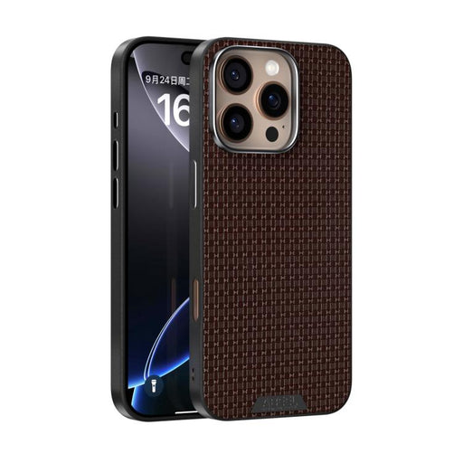 For iPhone 16 Pro Max ABEEL Ruyi Pattern 6D Micro Relief MagSafe Leather Phone Case(Brown) - BaskiFit