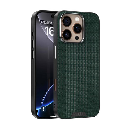 For iPhone 16 Pro Max ABEEL Ruyi Pattern 6D Micro Relief MagSafe Leather Phone Case(Green) - BaskiFit