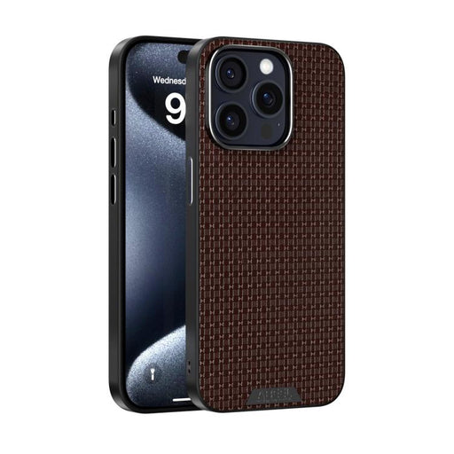 For iPhone 15 Pro ABEEL Ruyi Pattern 6D Micro Relief MagSafe Leather Phone Case(Brown) - BaskiFit