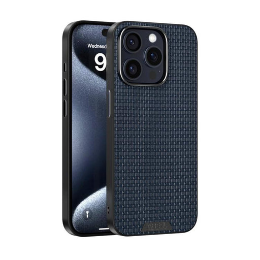 For iPhone 15 Pro ABEEL Ruyi Pattern 6D Micro Relief MagSafe Leather Phone Case(Blue) - BaskiFit