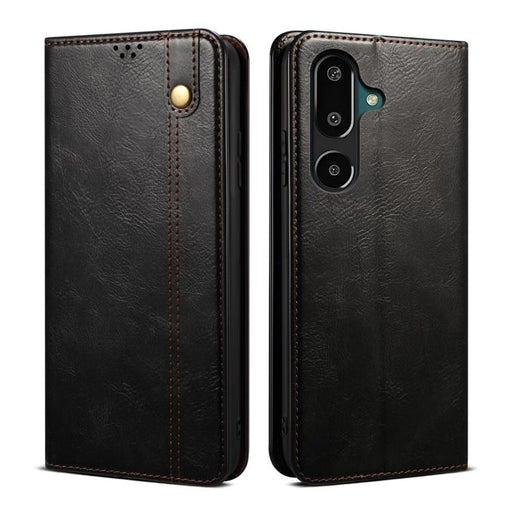 For Samsung Galaxy F16 5G Global Oil Wax Crazy Horse Texture Leather Phone Case(Black)