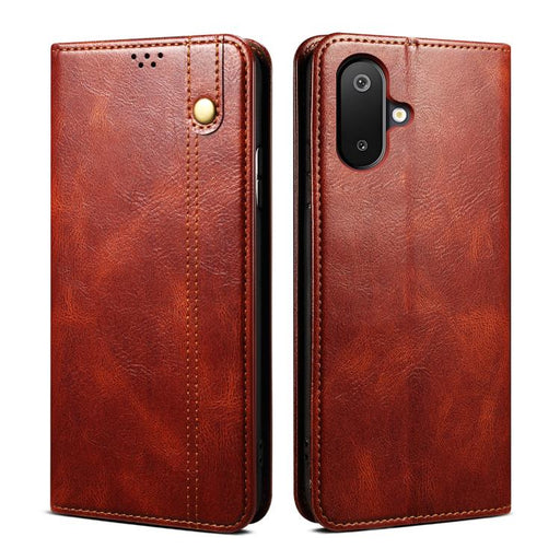 For Samsung Galaxy F06 5G Global / M06 5G Oil Wax Crazy Horse Texture Leather Phone Case(Brown)