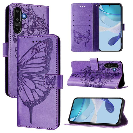 For Samsung Galaxy F16 5G Global Embossed Butterfly Leather Phone Case(Light Purple)