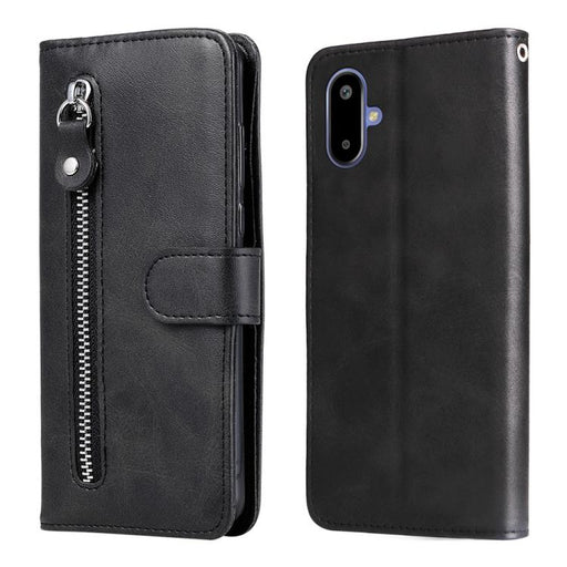 For Samsung Galaxy F06 5G / M06 5G Fashion Calf Texture Zipper Leather Phone Case(Black)