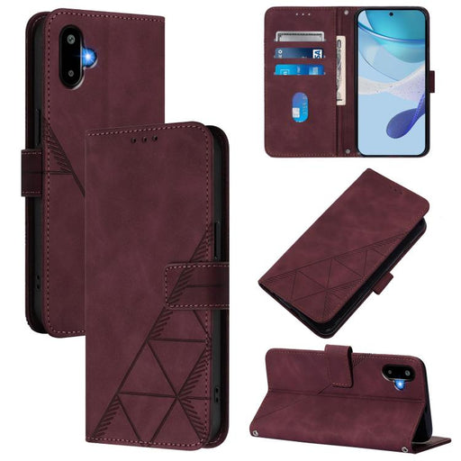 For Samsung Galaxy F06 5G / M06 5G Crossbody 3D Embossed Flip Leather Phone Case(Wine Red)