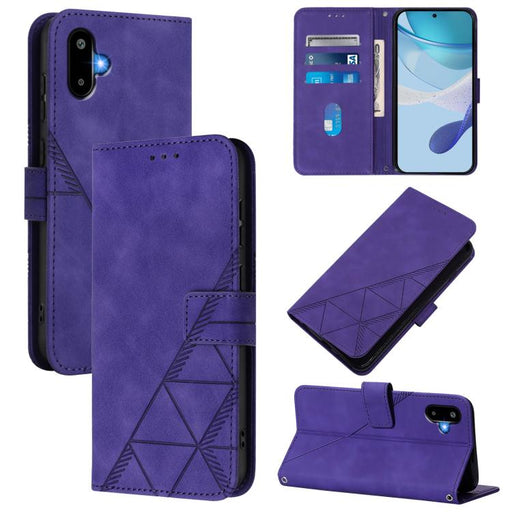 For Samsung Galaxy F06 5G / M06 5G Crossbody 3D Embossed Flip Leather Phone Case(Purple)
