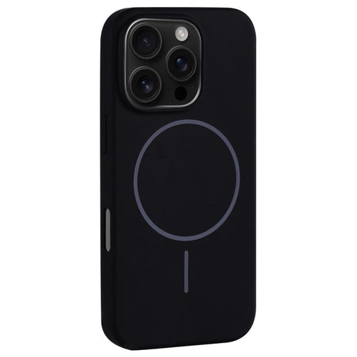 For iPhone 16 Pro Max Large Hole Camera MagSafe Liquid Silicone Full Coverage Phone Case(Black) - BaskiFit