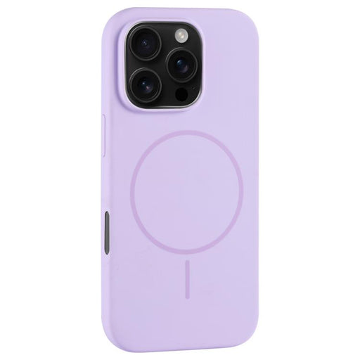 For iPhone 16 Pro Max Large Hole Camera MagSafe Liquid Silicone Full Coverage Phone Case(Purple) - BaskiFit
