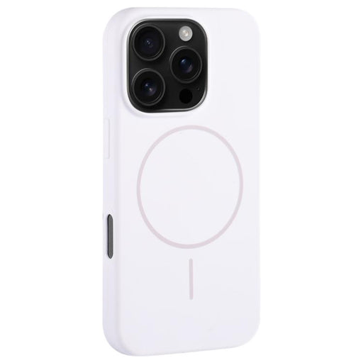 For iPhone 16 Pro Max Large Hole Camera MagSafe Liquid Silicone Full Coverage Phone Case(White) - BaskiFit