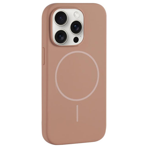 For iPhone 15 Pro Max Large Hole Camera MagSafe Liquid Silicone Full Coverage Phone Case(Gold) - BaskiFit