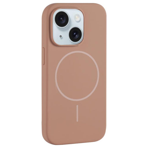 For iPhone 15 Plus Large Hole Camera MagSafe Liquid Silicone Full Coverage Phone Case(Gold) - BaskiFit