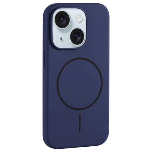 For iPhone 15 Large Hole Camera MagSafe Liquid Silicone Full Coverage Phone Case(Royal Blue) - BaskiFit
