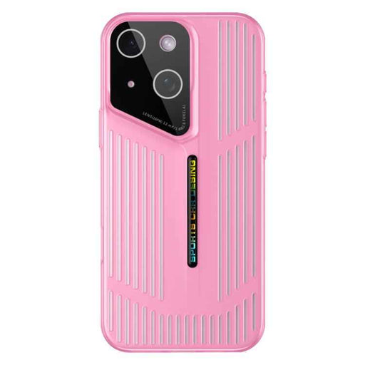 For iPhone 15 Cooling Frosted Translucent Hollow Heat Dissipation Phone Case(Light Red)
