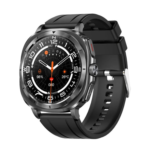ET492 1.43 inch AMOLED Screen Silicone Strap Smart Watch Supports ECG/Blood Sugar Monitoring(Black) PhonoClean