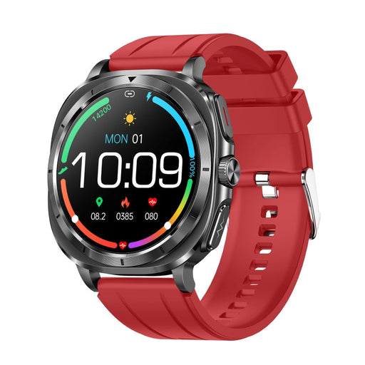 ET492 1.43 inch AMOLED Screen Silicone Strap Smart Watch Supports ECG/Blood Sugar Monitoring(Red) PhonoClean