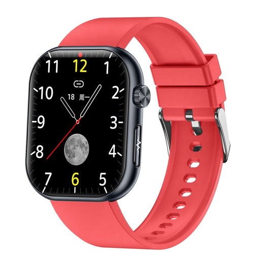 ET587 1.95 inch AMOLED Screen Smart Watch, ECG Electrocardiogram/Blood Sugar Monitoring(Red) PhonoClean