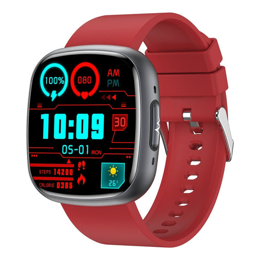 ET593 1.75 inch IPS Square Screen Smart Watch, ECG Electrocardiogram / Blood Sugar Monitoring(Red) PhonoClean