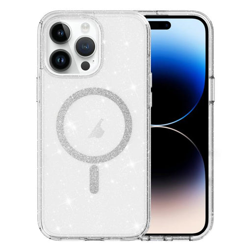 For iPhone 14 Pro Clear Glitter Powder MagSafe Phone Case(Transparent) PhonoClean