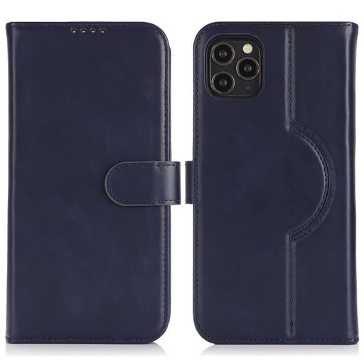 For iPhone 14 Pro Genuine Leather Card Wallet MagSafe Phone Case(Dark Blue) PhonoClean