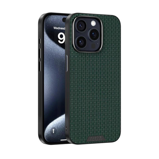 For iPhone 14 Pro Max ABEEL Ruyi Pattern 6D Micro Relief MagSafe Leather Phone Case(Green) PhonoClean