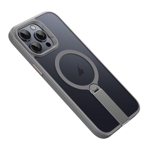 For iPhone 14 Pro Max Rotating Bar Holder Magnetic MagSafe Phone Case(Grey) PhonoClean