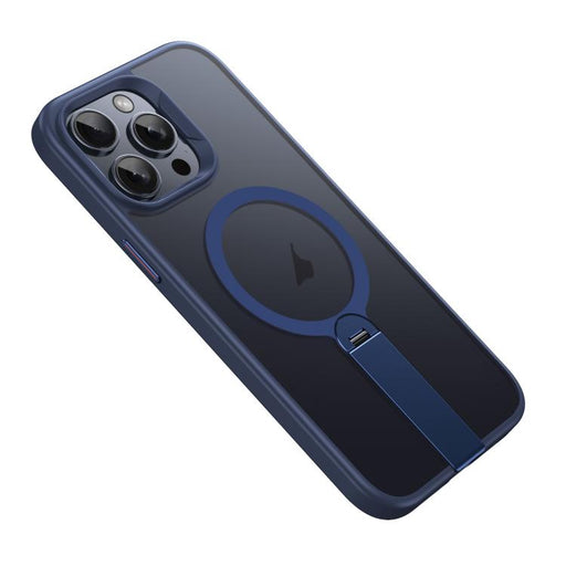 For iPhone 14 Pro Rotating Bar Holder Magnetic MagSafe Phone Case(Blue) PhonoClean