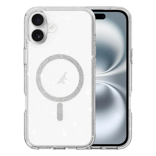 For iPhone 16 Clear Glitter Powder MagSafe Phone Case(Transparent) PhonoClean