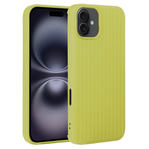 For iPhone 16 Weave Texture Silicone Phone Case(Green) PhonoClean