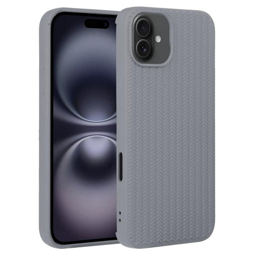 For iPhone 16 Weave Texture Silicone Phone Case(Grey) PhonoClean