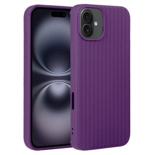 For iPhone 16 Weave Texture Silicone Phone Case(Purple) PhonoClean