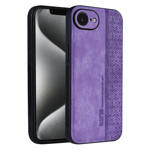 For iPhone 16e AZNS 3D Embossed Skin Feel Phone Case(Purple) PhonoClean