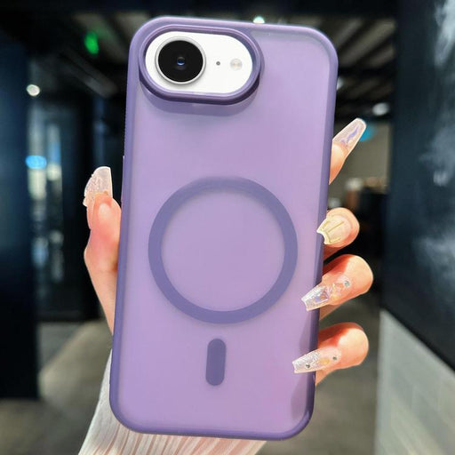 For iPhone 16e Transparent TPU Hybrid PC Magsafe Phone Case(Purple) PhonoClean