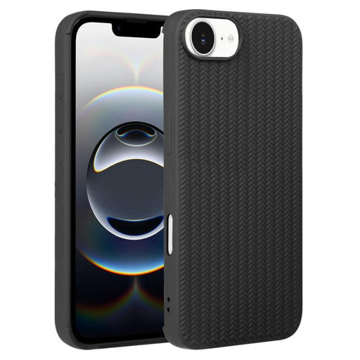 For iPhone 16e Weave Texture Silicone Phone Case(Black) PhonoClean