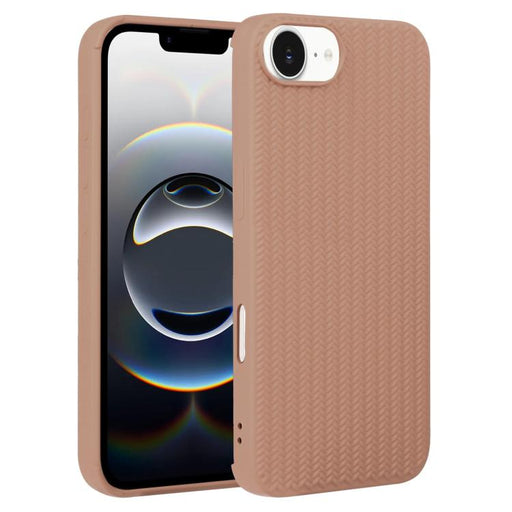For iPhone 16e Weave Texture Silicone Phone Case(Brown) PhonoClean
