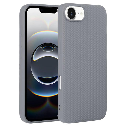 For iPhone 16e Weave Texture Silicone Phone Case(Grey) PhonoClean