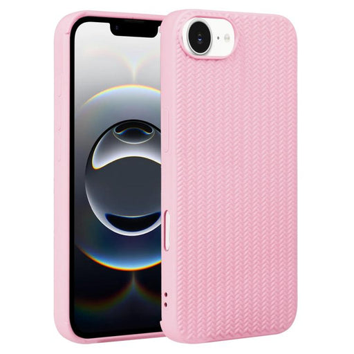 For iPhone 16e Weave Texture Silicone Phone Case(Pink) PhonoClean