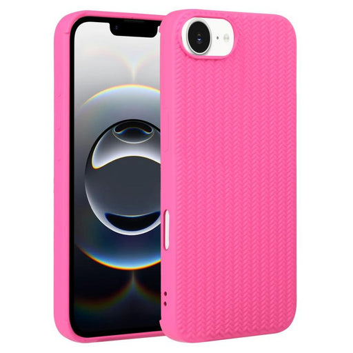 For iPhone 16e Weave Texture Silicone Phone Case(Rose Red) PhonoClean