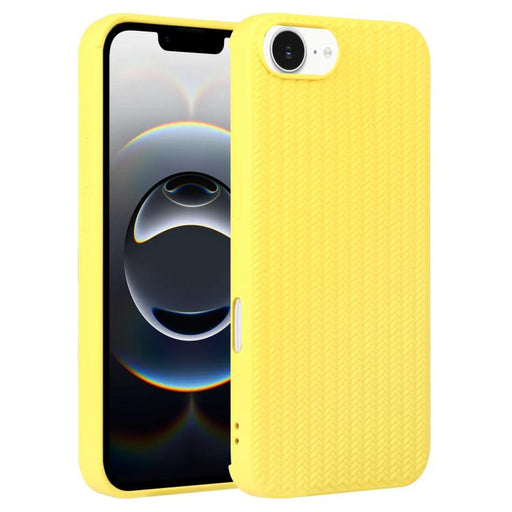 For iPhone 16e Weave Texture Silicone Phone Case(Yellow) PhonoClean