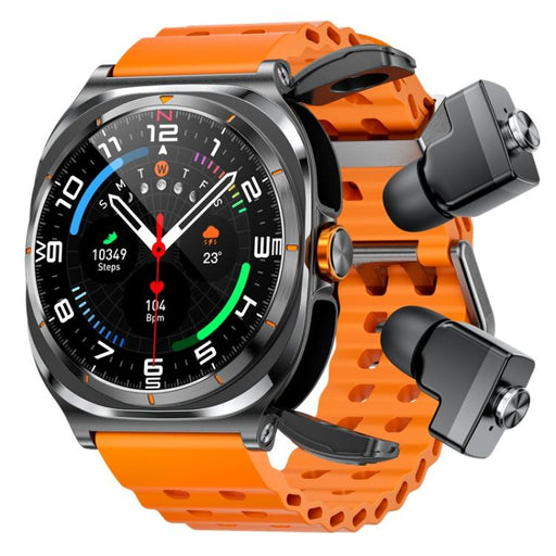GT98 1.53 inch 2 in 1 Bluetooth Headphone IP67 Waterproof Smart Watch Supports Blood Oxygen Monitoring(Black Orange) PhonoClean