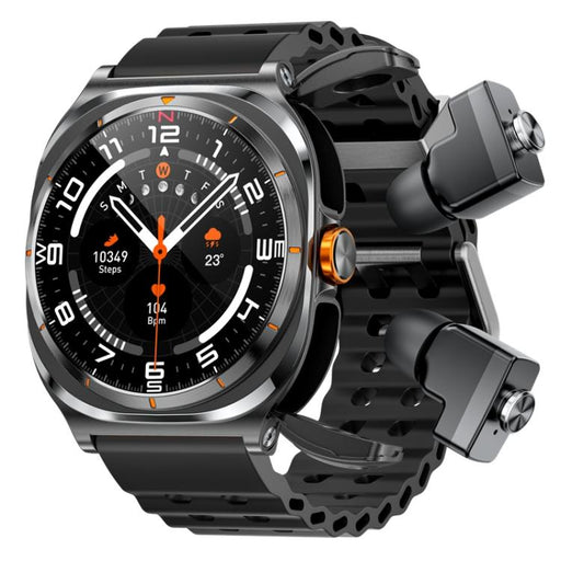 GT98 1.53 inch 2 in 1 Bluetooth Headphone IP67 Waterproof Smart Watch Supports Blood Oxygen Monitoring(Black) PhonoClean