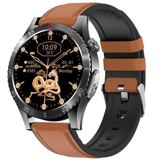 H9 1.43 inch Leather Strap ECG Smart Watch Supports Bluetooth Calls/Smart Voice Assistant(Brown) PhonoClean